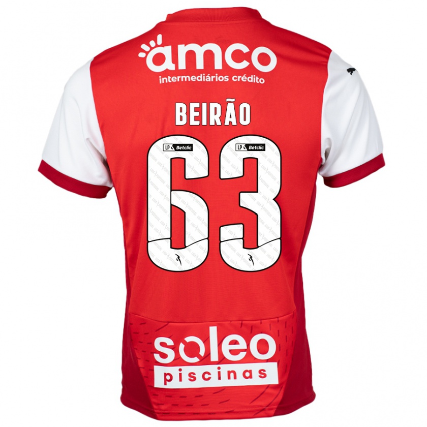 Kandiny Kinder Rodrigo Beirão #63 Rot Weiß Heimtrikot Trikot 2024/25 T-Shirt