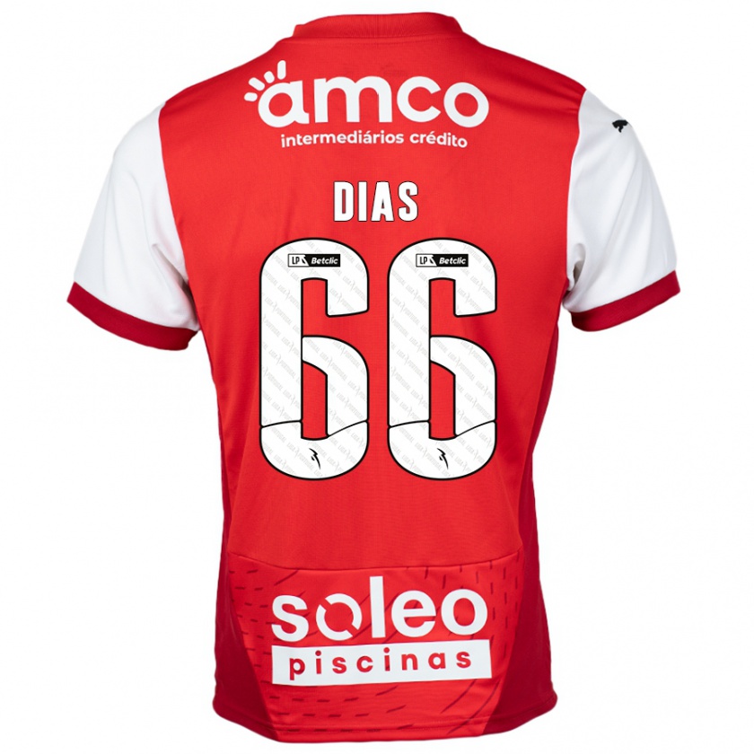 Kandiny Kinder Gonçalo Dias #66 Rot Weiß Heimtrikot Trikot 2024/25 T-Shirt