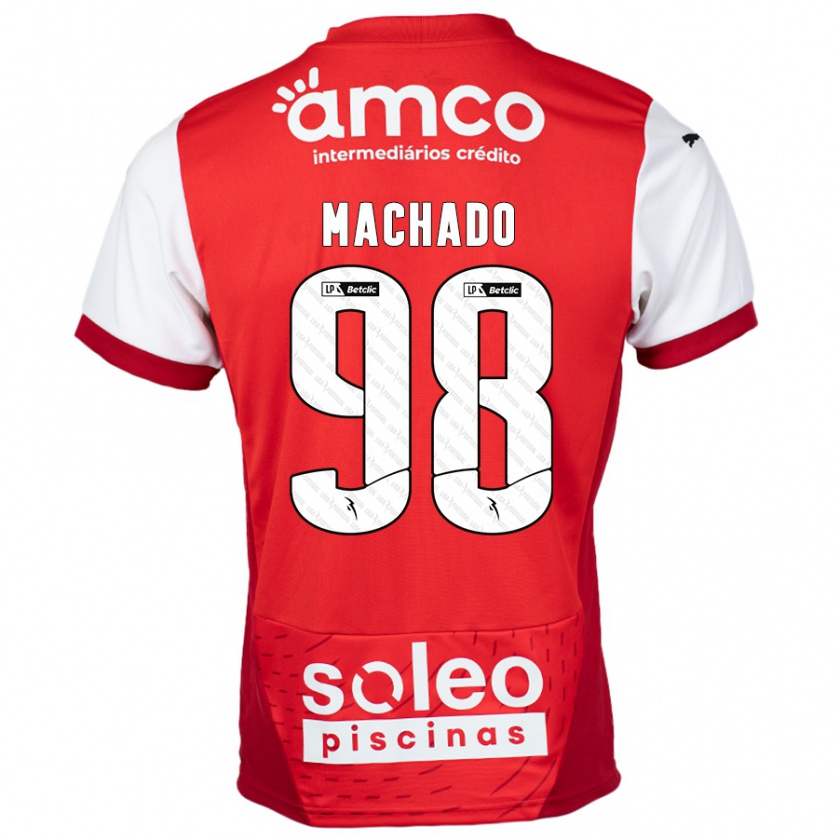 Kandiny Kinder Gonçalo Machado #98 Rot Weiß Heimtrikot Trikot 2024/25 T-Shirt