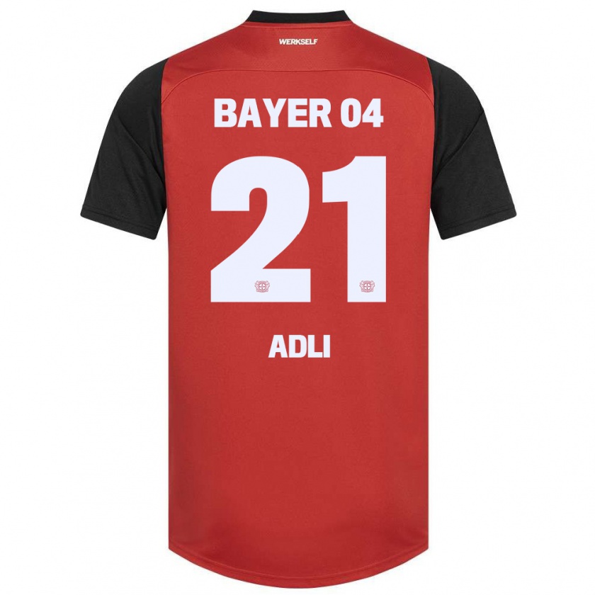 Kandiny Kinder Amine Adli #21 Rot Schwarz Heimtrikot Trikot 2024/25 T-Shirt