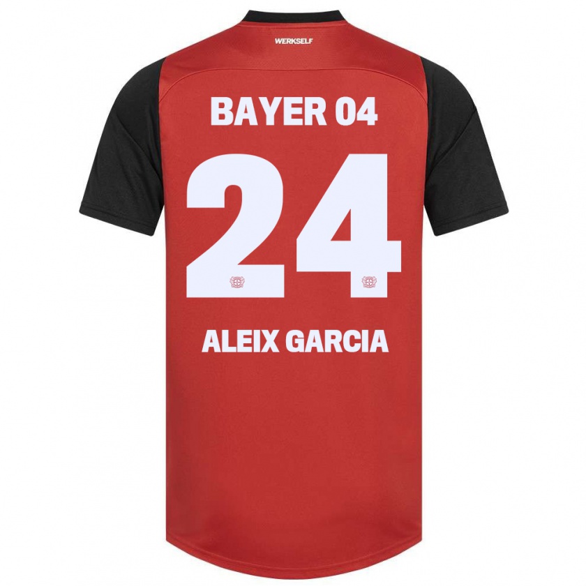 Kandiny Kinder Aleix García #24 Rot Schwarz Heimtrikot Trikot 2024/25 T-Shirt