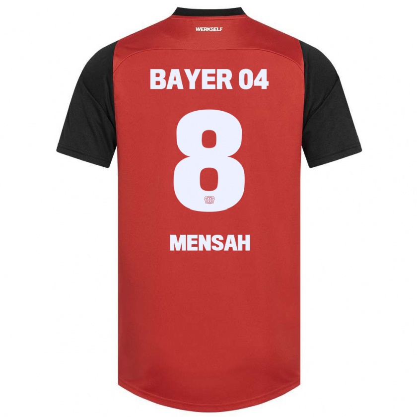 Kandiny Kinder Naba Mensah #8 Rot Schwarz Heimtrikot Trikot 2024/25 T-Shirt