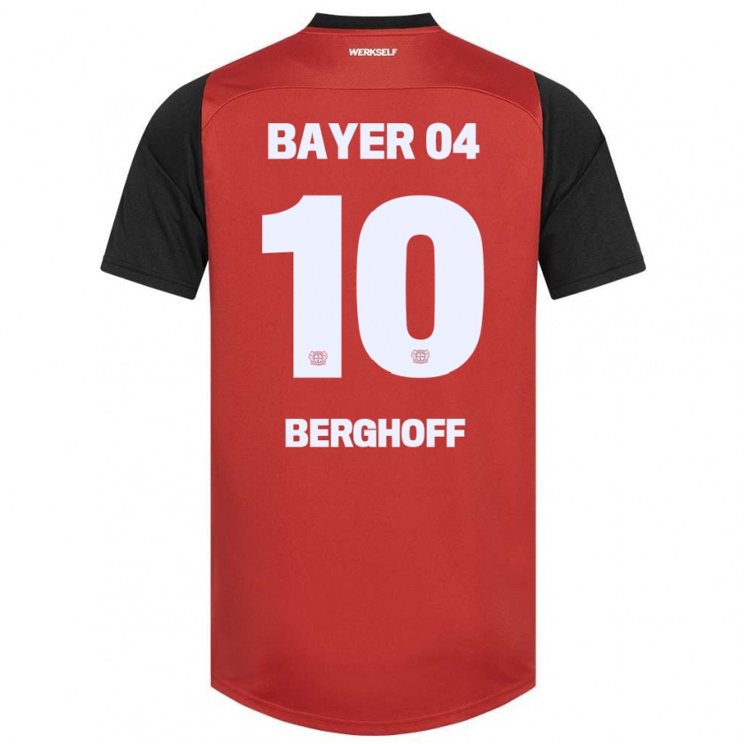 Kandiny Kinder Jonah Berghoff #10 Rot Schwarz Heimtrikot Trikot 2024/25 T-Shirt