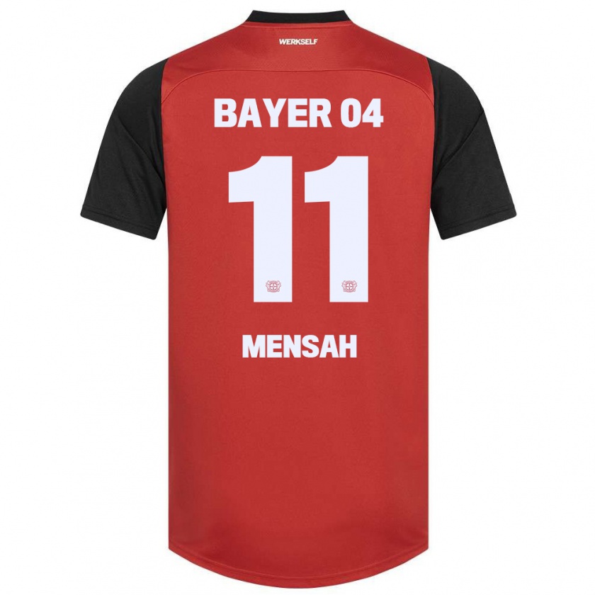 Kandiny Kinder Jeremiah Mensah #11 Rot Schwarz Heimtrikot Trikot 2024/25 T-Shirt