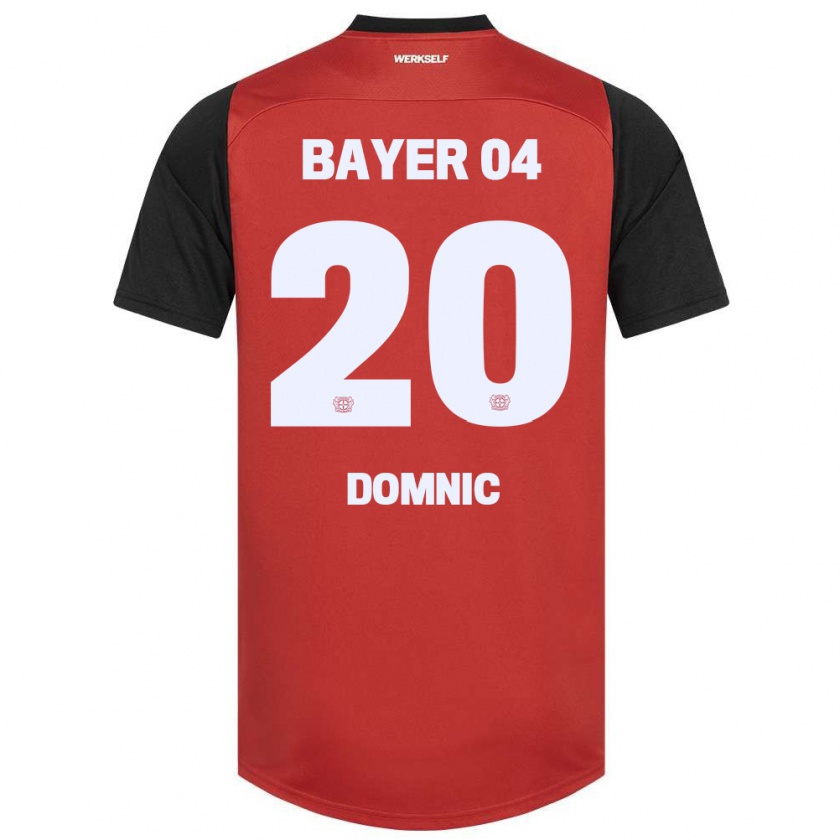 Kandiny Kinder Nebe-Sirak Domnic #20 Rot Schwarz Heimtrikot Trikot 2024/25 T-Shirt