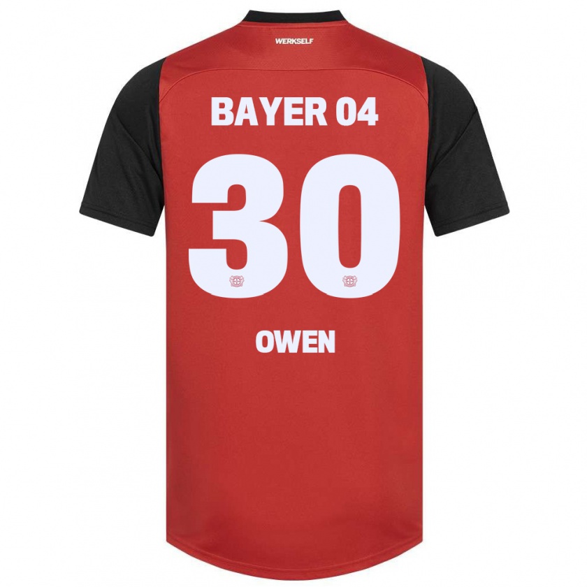 Kandiny Kinder Emmanuel Owen #30 Rot Schwarz Heimtrikot Trikot 2024/25 T-Shirt