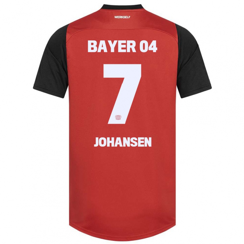 Kandiny Kinder Cecilie Johansen #7 Rot Schwarz Heimtrikot Trikot 2024/25 T-Shirt