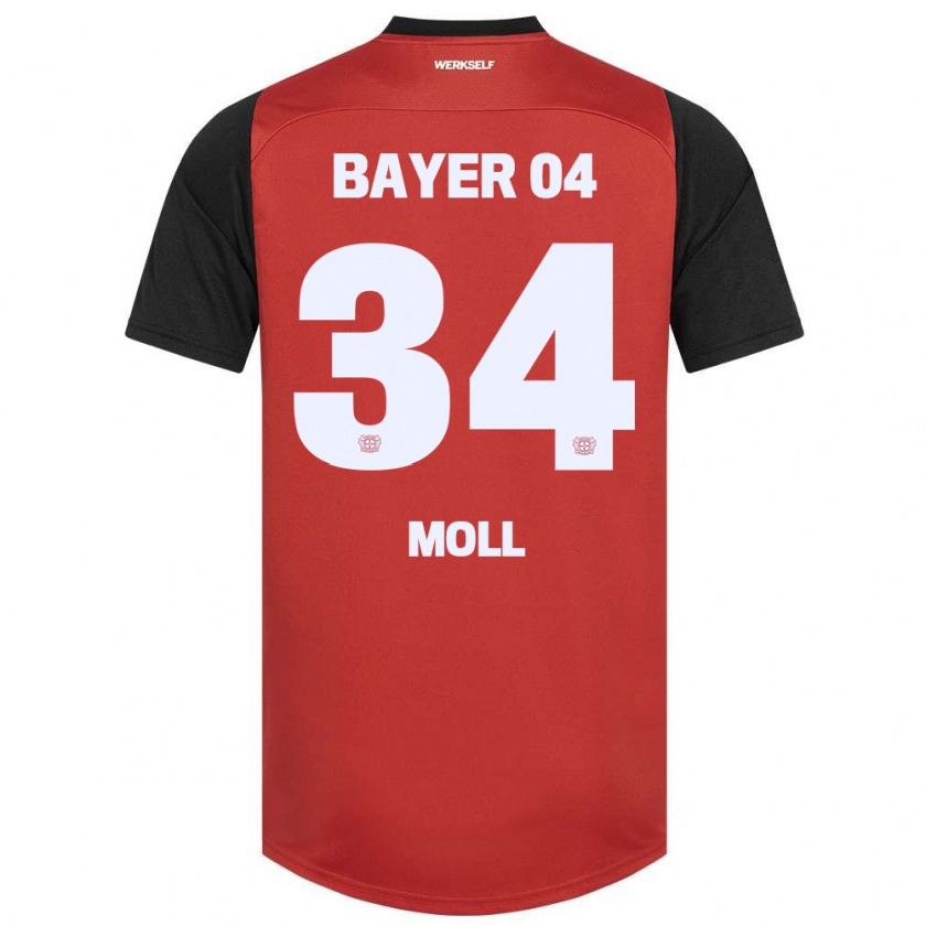 Kandiny Kinder Anne Moll #34 Rot Schwarz Heimtrikot Trikot 2024/25 T-Shirt