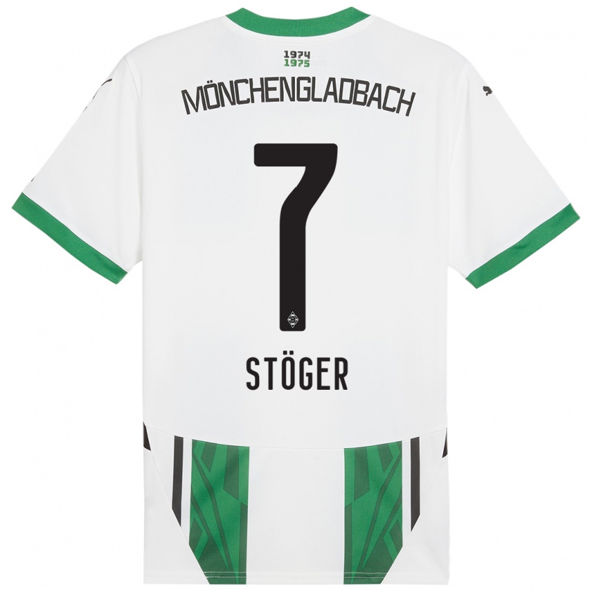 Kandiny Kinder Kevin Stöger #7 Weiß Grün Heimtrikot Trikot 2024/25 T-Shirt