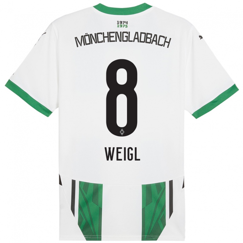 Kandiny Kinder Julian Weigl #8 Weiß Grün Heimtrikot Trikot 2024/25 T-Shirt