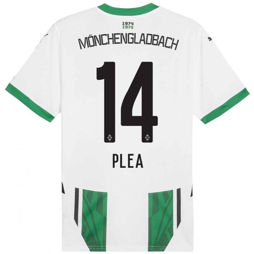 Kandiny Kinder Alassane Plea #14 Weiß Grün Heimtrikot Trikot 2024/25 T-Shirt