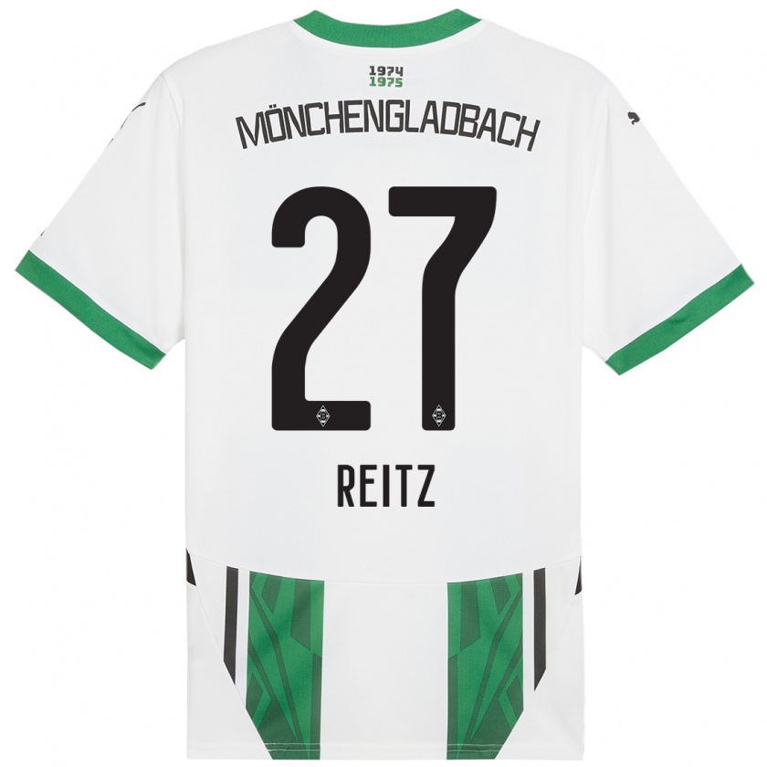 Kandiny Kinder Rocco Reitz #27 Weiß Grün Heimtrikot Trikot 2024/25 T-Shirt