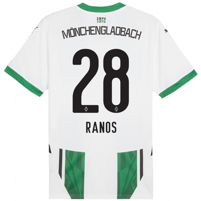 Kandiny Kinder Grant-Leon Ranos #28 Weiß Grün Heimtrikot Trikot 2024/25 T-Shirt