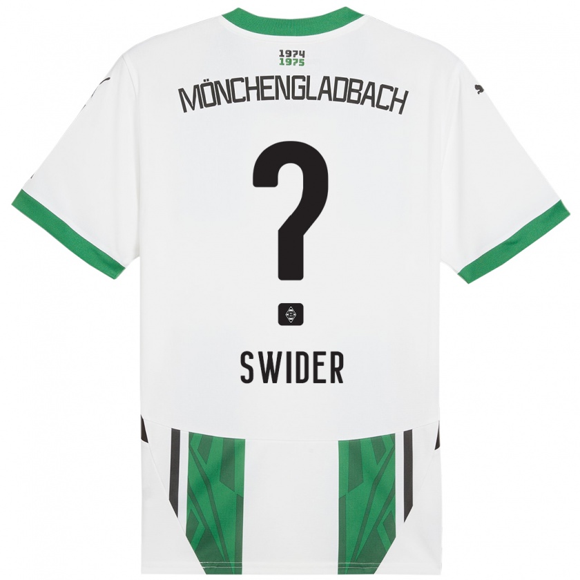 Kandiny Kinder Niklas Swider #0 Weiß Grün Heimtrikot Trikot 2024/25 T-Shirt