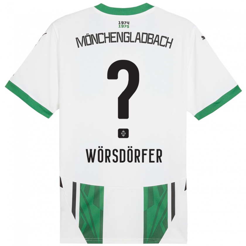 Kandiny Kinder Len Wörsdörfer #0 Weiß Grün Heimtrikot Trikot 2024/25 T-Shirt