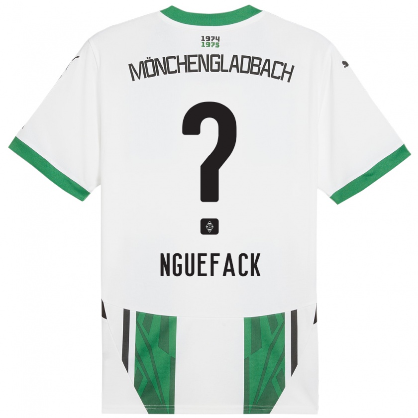 Kandiny Kinder Mathieu Nguefack #0 Weiß Grün Heimtrikot Trikot 2024/25 T-Shirt