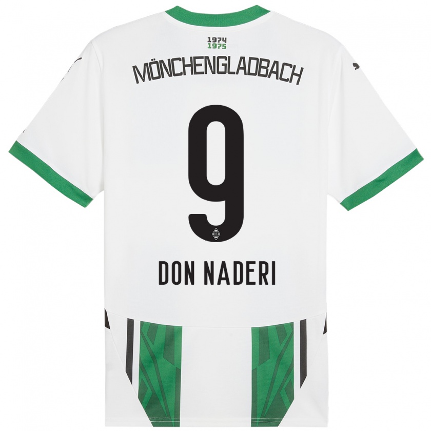 Kandiny Kinder Ryan Naderi #9 Weiß Grün Heimtrikot Trikot 2024/25 T-Shirt