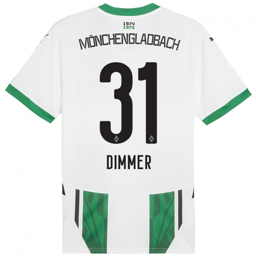 Kandiny Kinder Florian Dimmer #31 Weiß Grün Heimtrikot Trikot 2024/25 T-Shirt