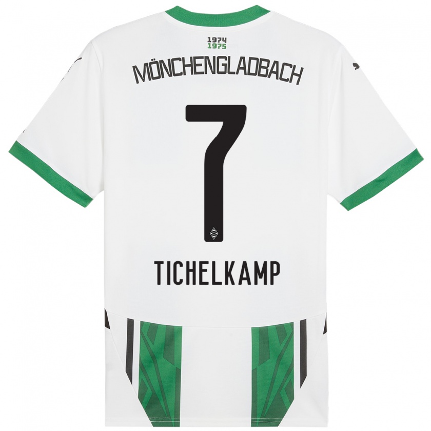 Kandiny Kinder Emily Tichelkamp #7 Weiß Grün Heimtrikot Trikot 2024/25 T-Shirt