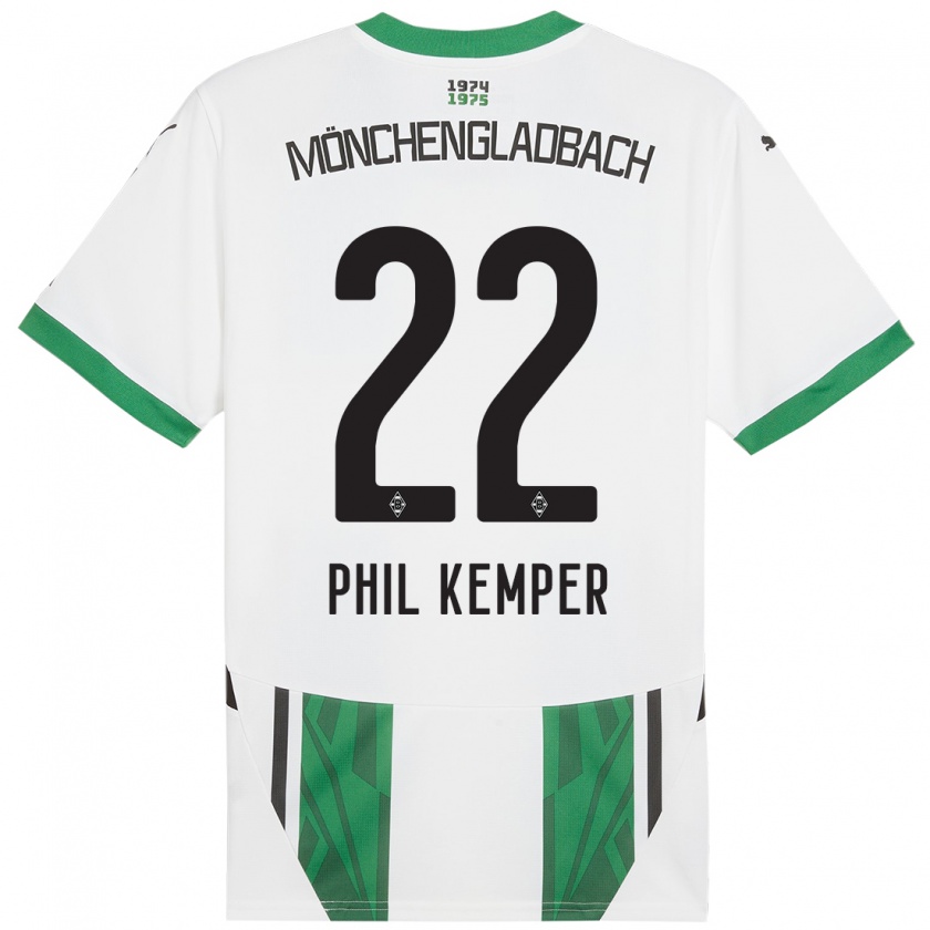 Kandiny Kinder Phil Kemper #22 Weiß Grün Heimtrikot Trikot 2024/25 T-Shirt