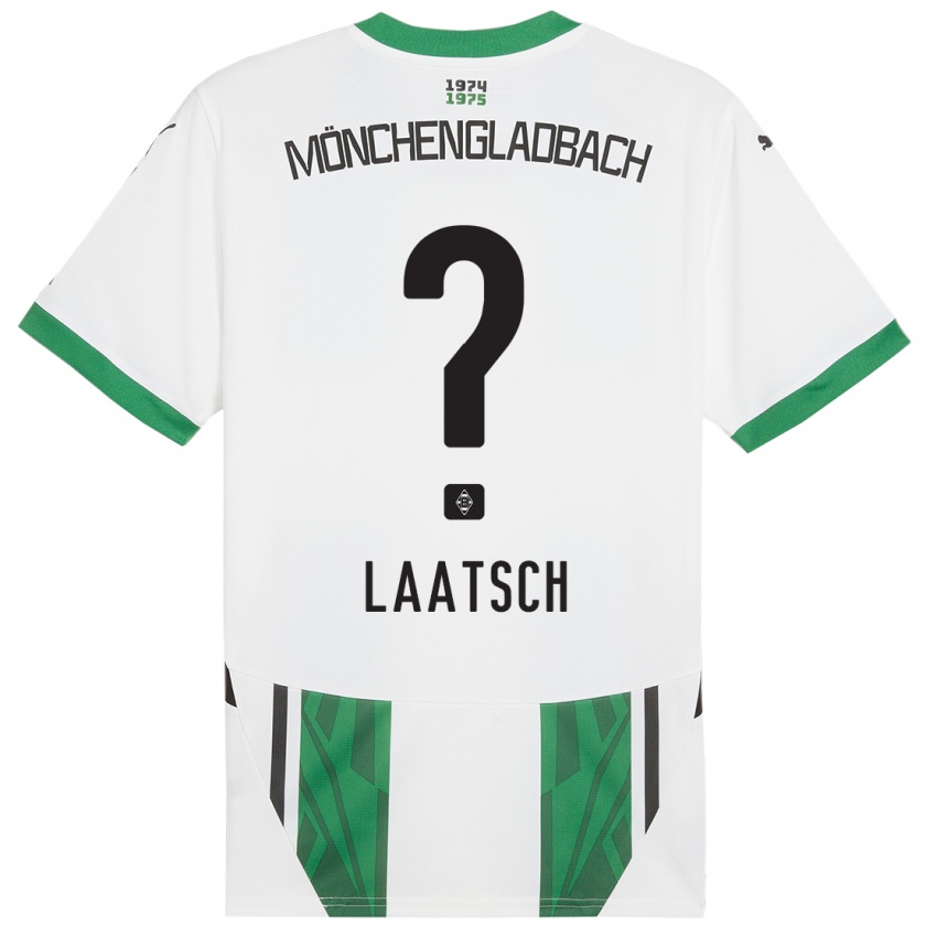 Kandiny Kinder Leonard Laatsch #0 Weiß Grün Heimtrikot Trikot 2024/25 T-Shirt