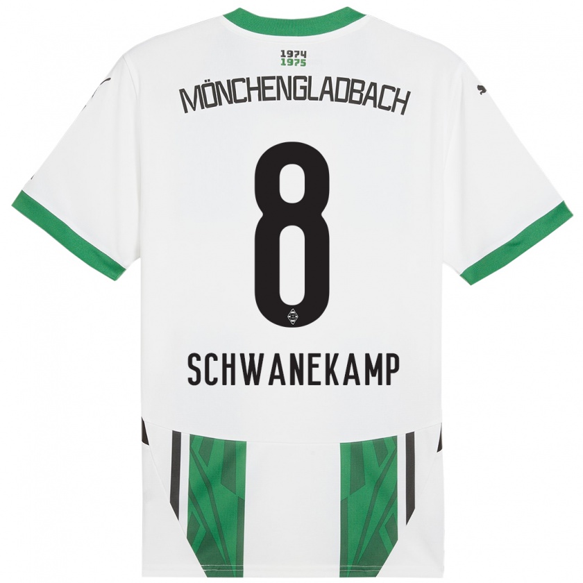 Kandiny Kinder Jana Schwanekamp #8 Weiß Grün Heimtrikot Trikot 2024/25 T-Shirt