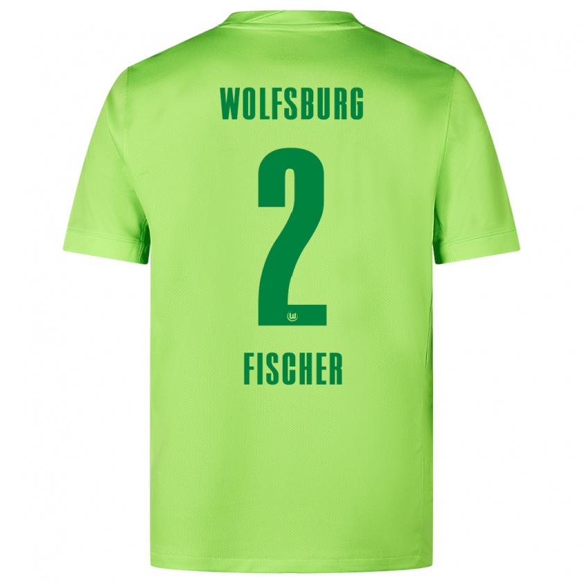 Kandiny Kinder Kilian Fischer #2 Fluoreszierendes Grün Heimtrikot Trikot 2024/25 T-Shirt