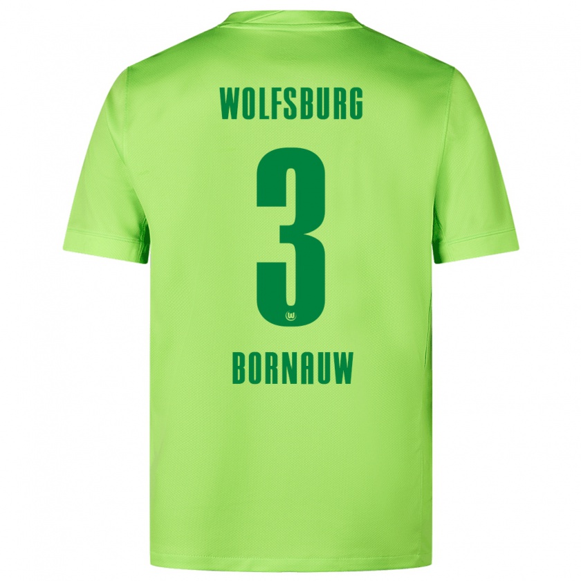 Kandiny Kinder Sebastiaan Bornauw #3 Fluoreszierendes Grün Heimtrikot Trikot 2024/25 T-Shirt