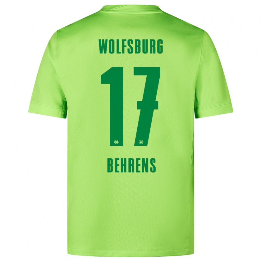 Kandiny Kinder Kevin Behrens #17 Fluoreszierendes Grün Heimtrikot Trikot 2024/25 T-Shirt