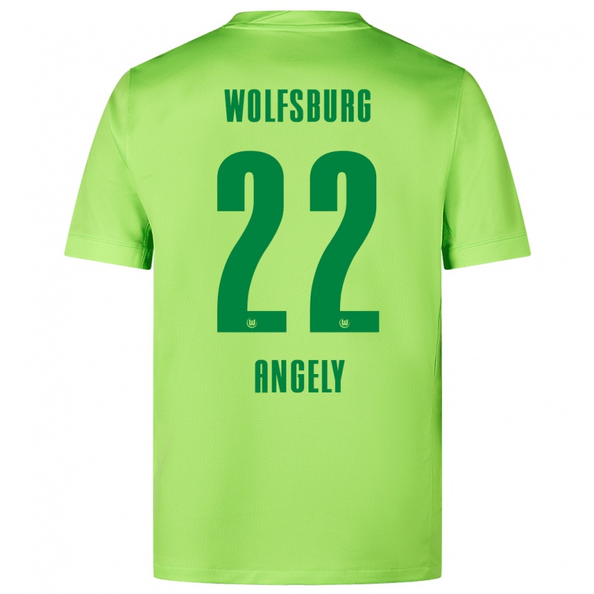 Kandiny Kinder Mathys Angély #22 Fluoreszierendes Grün Heimtrikot Trikot 2024/25 T-Shirt