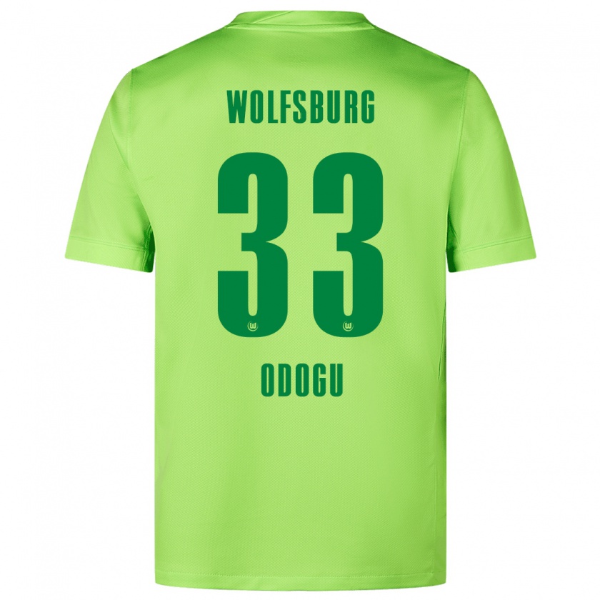 Kandiny Kinder David Odogu #33 Fluoreszierendes Grün Heimtrikot Trikot 2024/25 T-Shirt