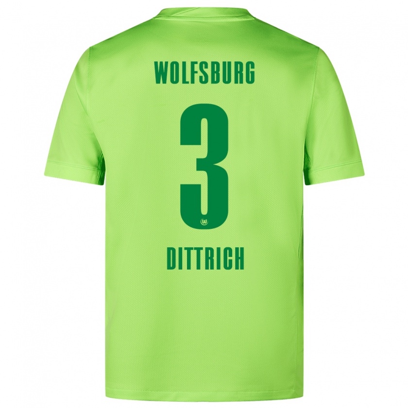 Kandiny Kinder Elia Dittrich #3 Fluoreszierendes Grün Heimtrikot Trikot 2024/25 T-Shirt