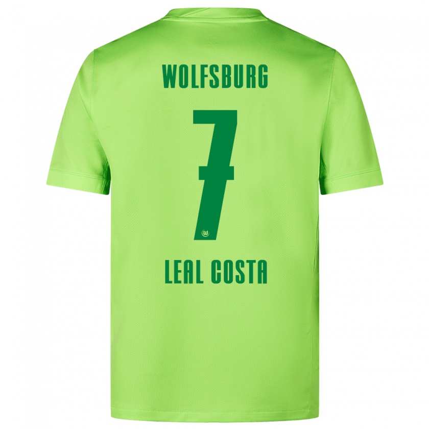 Kandiny Kinder David Leal Costa #7 Fluoreszierendes Grün Heimtrikot Trikot 2024/25 T-Shirt