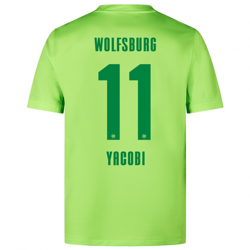 Kandiny Kinder Nilas Yacobi #11 Fluoreszierendes Grün Heimtrikot Trikot 2024/25 T-Shirt