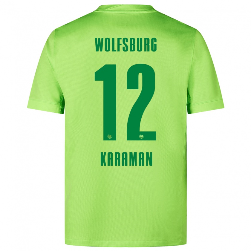 Kandiny Kinder Tarik Karaman #12 Fluoreszierendes Grün Heimtrikot Trikot 2024/25 T-Shirt