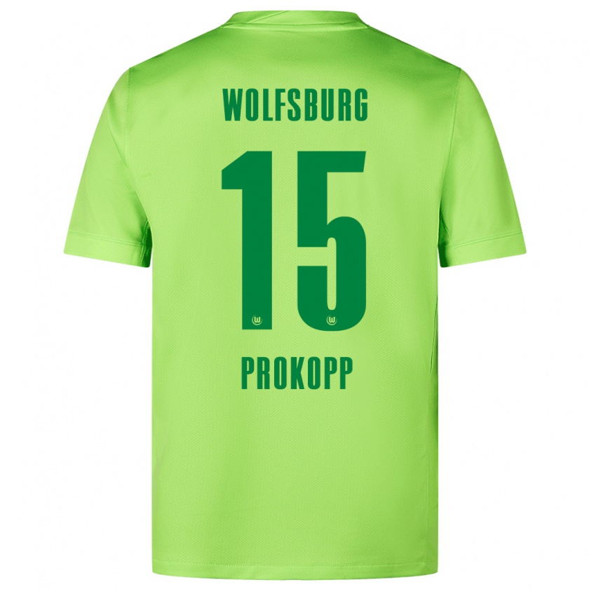 Kandiny Kinder Oskar Prokopp #15 Fluoreszierendes Grün Heimtrikot Trikot 2024/25 T-Shirt