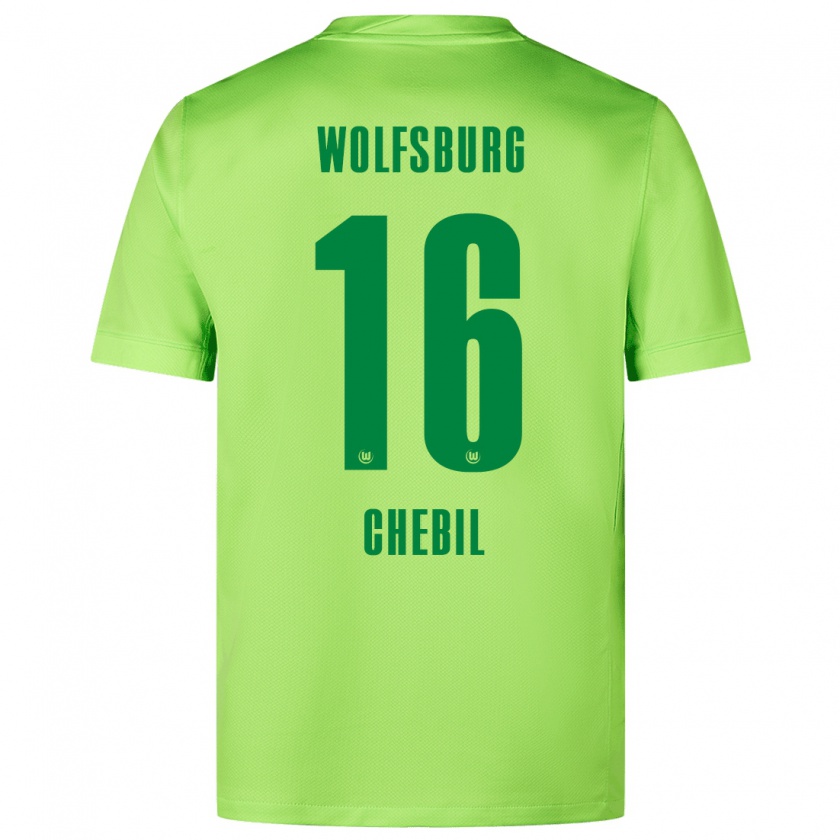 Kandiny Kinder Yasin Chebil #16 Fluoreszierendes Grün Heimtrikot Trikot 2024/25 T-Shirt