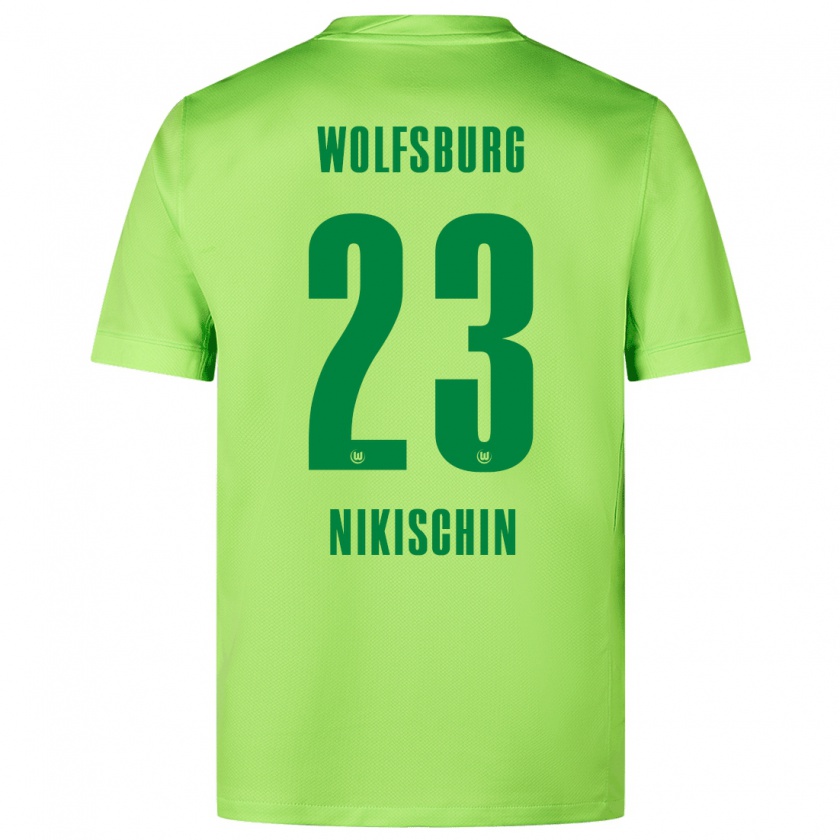 Kandiny Kinder Adrian Nikischin #23 Fluoreszierendes Grün Heimtrikot Trikot 2024/25 T-Shirt