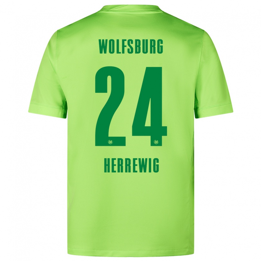 Kandiny Kinder Max Herrewig #24 Fluoreszierendes Grün Heimtrikot Trikot 2024/25 T-Shirt