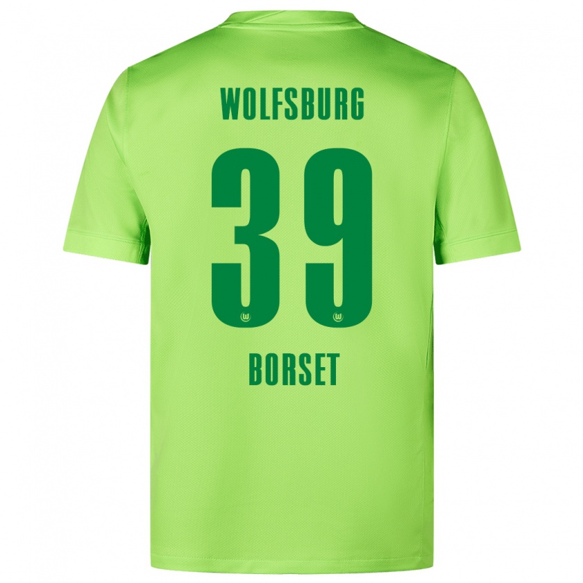 Kandiny Kinder Anders Børset #39 Fluoreszierendes Grün Heimtrikot Trikot 2024/25 T-Shirt