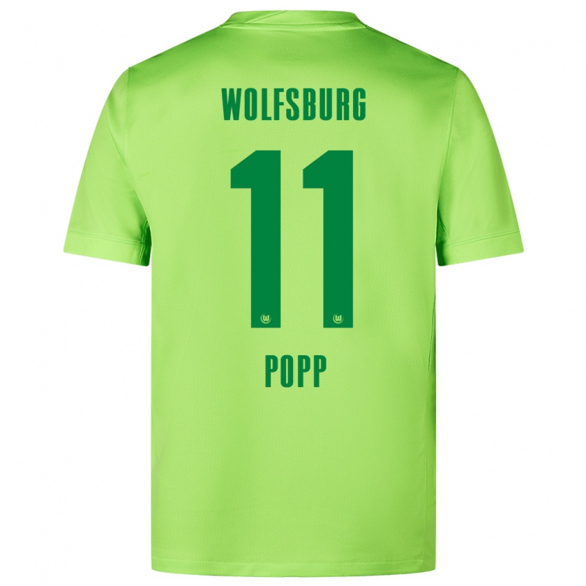 Kandiny Kinder Alexandra Popp #11 Fluoreszierendes Grün Heimtrikot Trikot 2024/25 T-Shirt