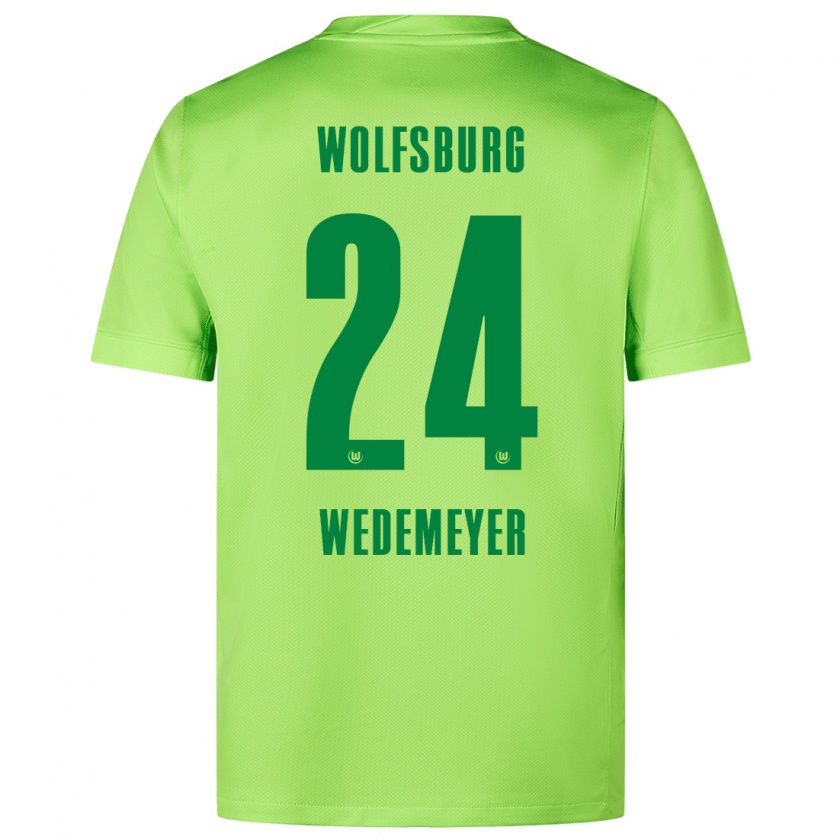 Kandiny Kinder Joelle Wedemeyer #24 Fluoreszierendes Grün Heimtrikot Trikot 2024/25 T-Shirt