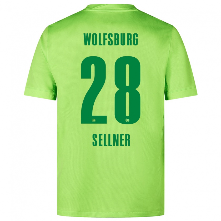 Kandiny Kinder Tabea Sellner #28 Fluoreszierendes Grün Heimtrikot Trikot 2024/25 T-Shirt