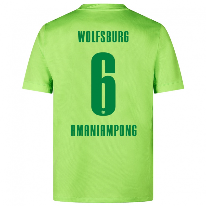 Kandiny Kinder Marces Amaniampong #6 Fluoreszierendes Grün Heimtrikot Trikot 2024/25 T-Shirt