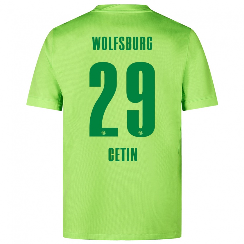 Kandiny Kinder Erkan Cetin #29 Fluoreszierendes Grün Heimtrikot Trikot 2024/25 T-Shirt