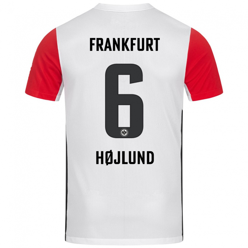 Kandiny Kinder Oscar Højlund #6 Weiß Rot Heimtrikot Trikot 2024/25 T-Shirt