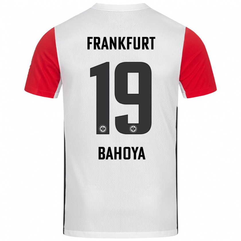 Kandiny Kinder Jean-Mattéo Bahoya #19 Weiß Rot Heimtrikot Trikot 2024/25 T-Shirt