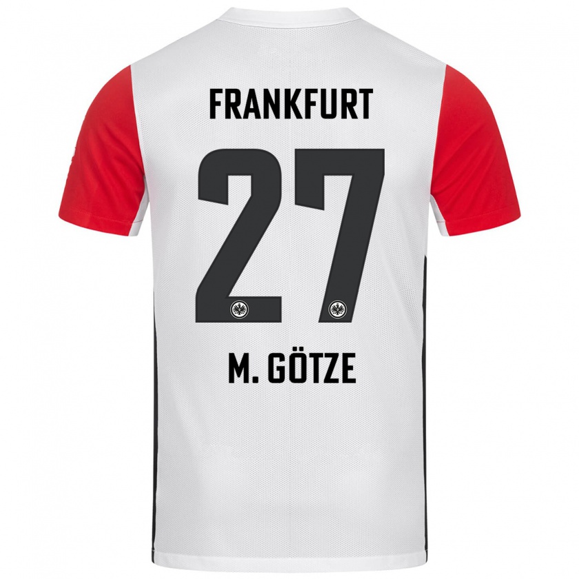 Kandiny Kinder Mario Götze #27 Weiß Rot Heimtrikot Trikot 2024/25 T-Shirt