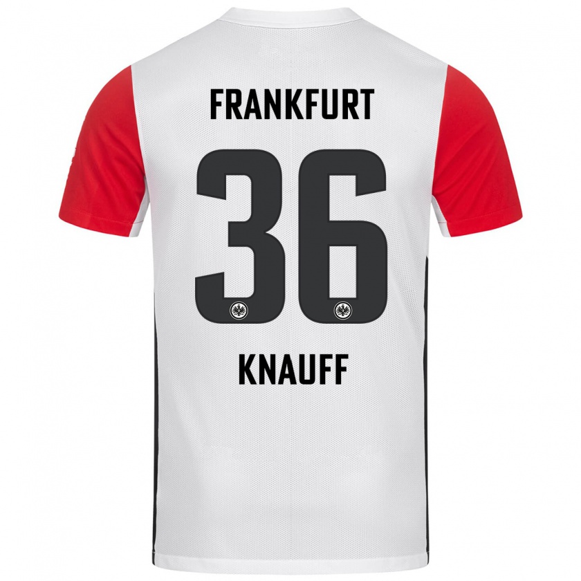 Kandiny Kinder Ansgar Knauff #36 Weiß Rot Heimtrikot Trikot 2024/25 T-Shirt