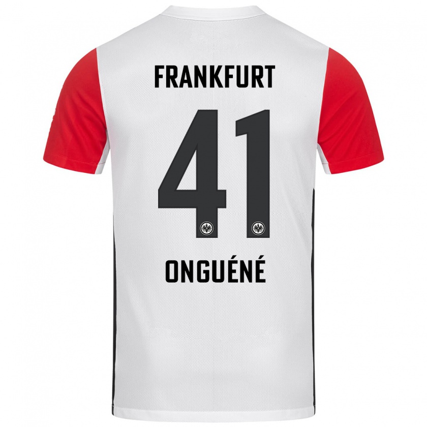 Kandiny Kinder Jérôme Onguéné #41 Weiß Rot Heimtrikot Trikot 2024/25 T-Shirt